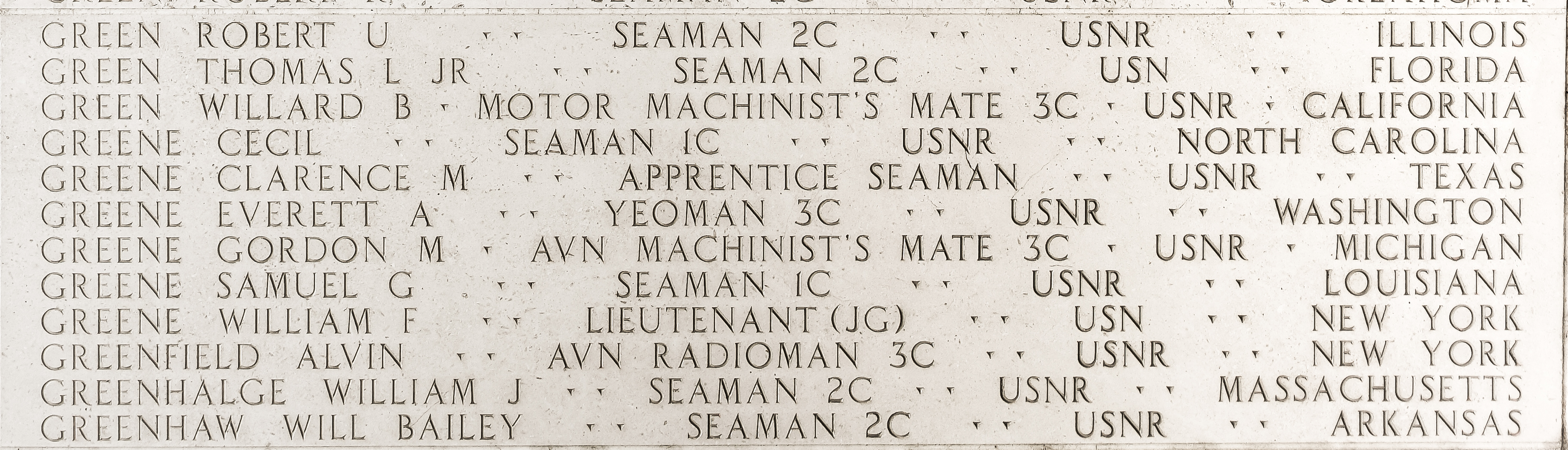 Everett A. Greene, Yeoman Third Class